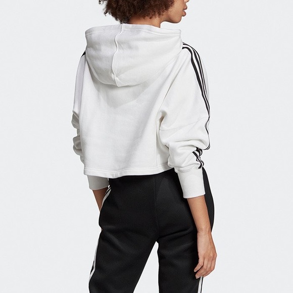 NWT ADIDAS ESSENTIALS 3-STRIPES CROPPED HOODIE - Picture 9 of 15